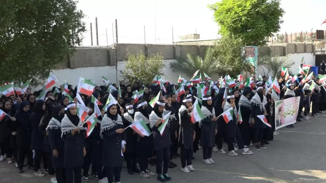 صبحگاه مشترک دانشآموزان بسیجی در حاجیآباد برگزار شد